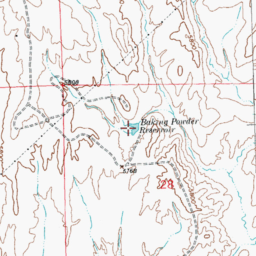 Topographic Map of Baking Powder Reservoir, CO
