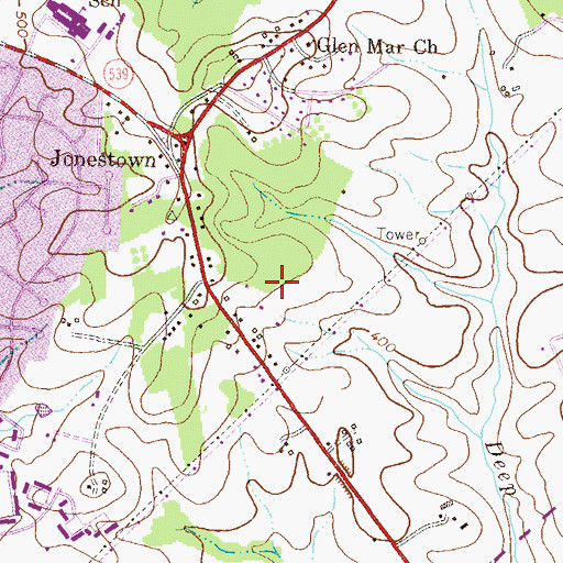 Topographic Map of Montgomery Run, MD