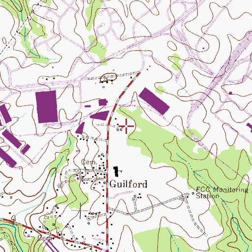 Topographic Map of Oak View Village, MD