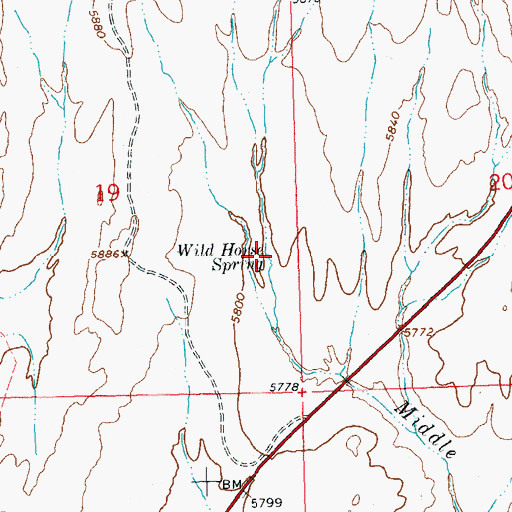 Topographic Map of Wild Horse Spring, CO