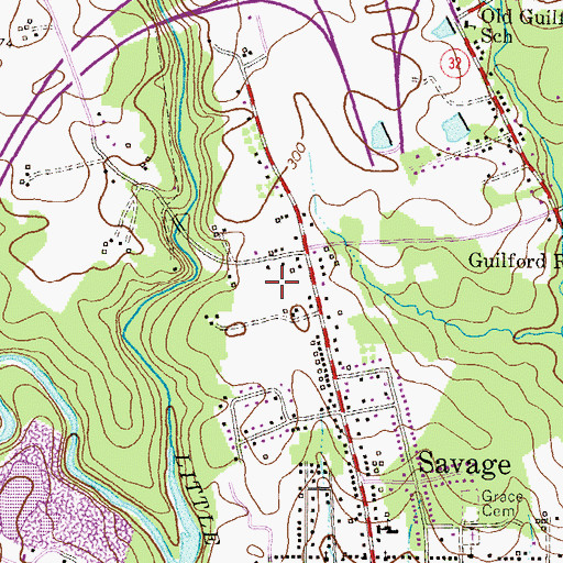 Topographic Map of Patuxent Valley Middle School, MD