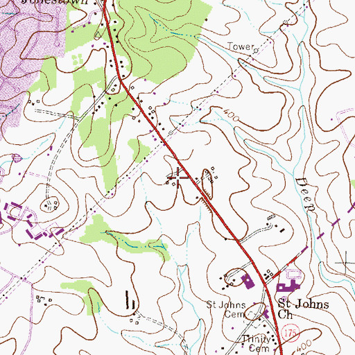 Topographic Map of Peter Harmond Acres, MD