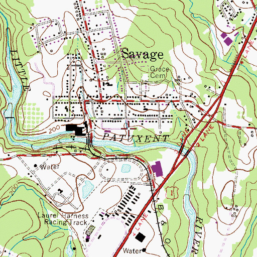 Topographic Map of River Island, MD