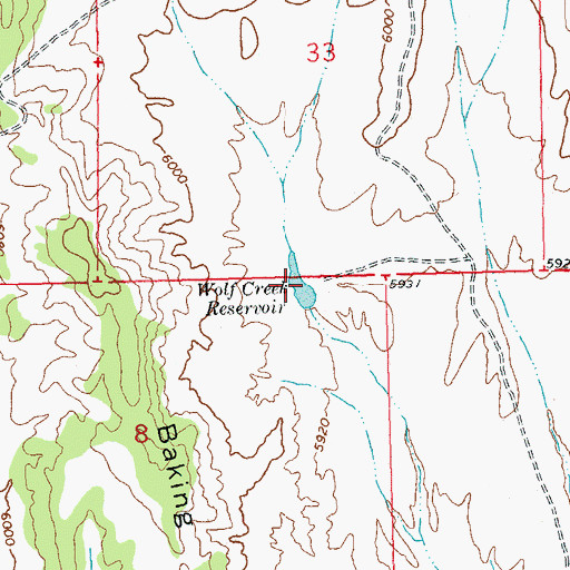 Topographic Map of Wolf Creek Reservoir, CO