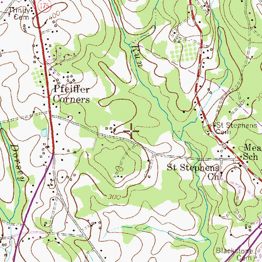 Topographic Map of Thompsons Purchase, MD