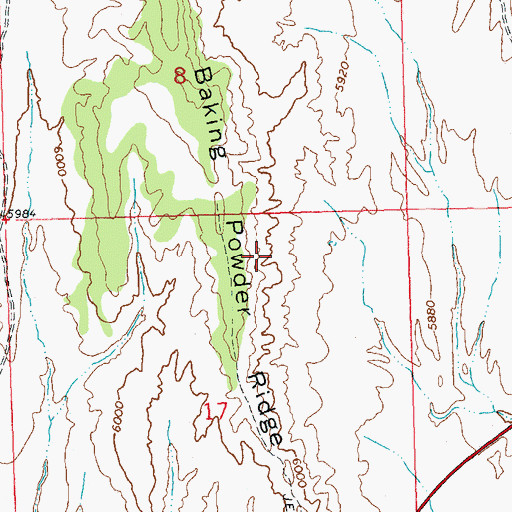 Topographic Map of Baking Powder Ridge, CO