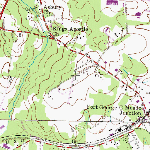 Topographic Map of Whitehurst, MD
