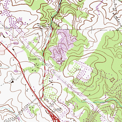 Topographic Map of Worthington Park, MD