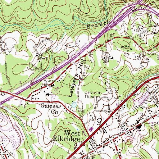 Topographic Map of Elkridge Elementary School, MD