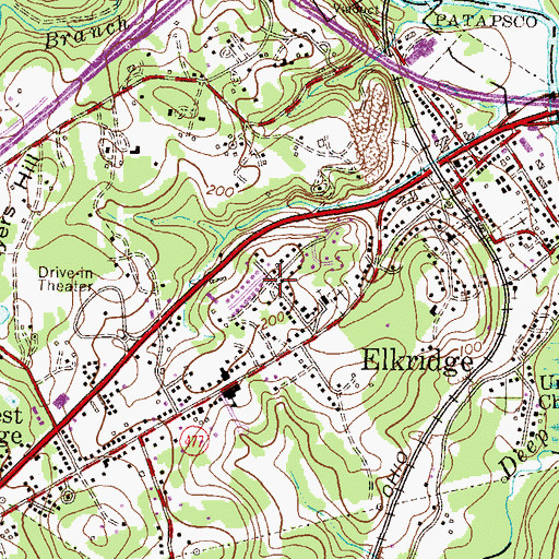 Topographic Map of Elkridge Heights, MD