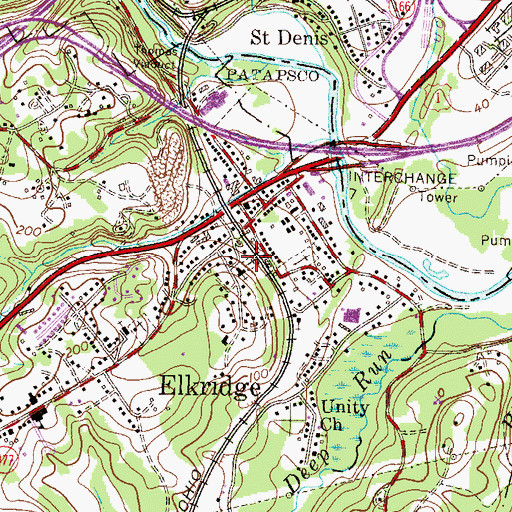 Topographic Map of Grace Cemetery, MD