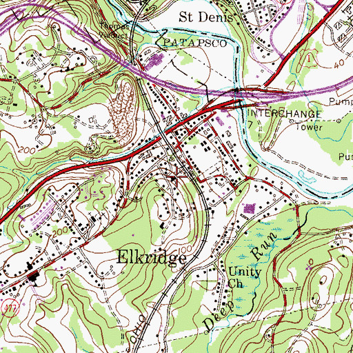 Topographic Map of Grace Episcopal Church, MD