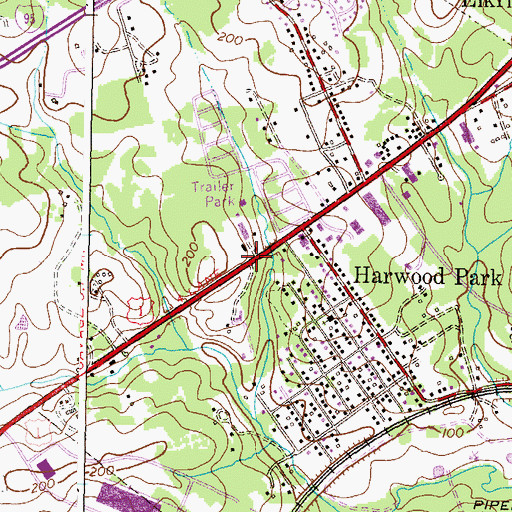 Topographic Map of Marble Hill, MD