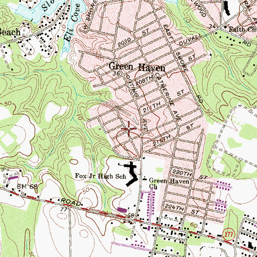 Topographic Map of Aspen Park, MD