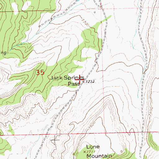 Topographic Map of Jack Springs Pass, CO