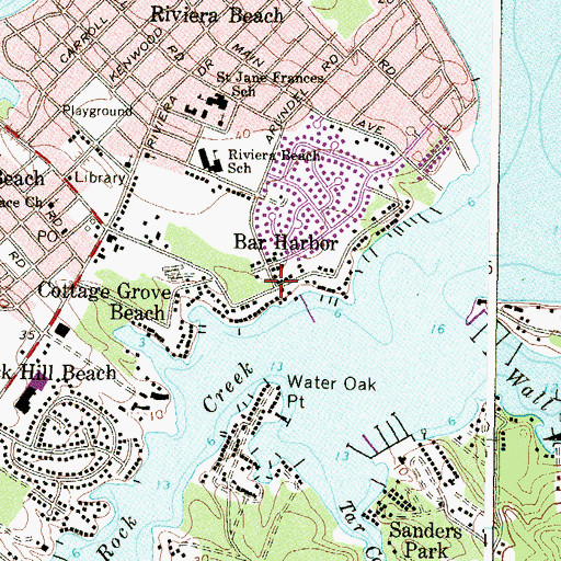 Topographic Map of Bar Harbor Manor, MD