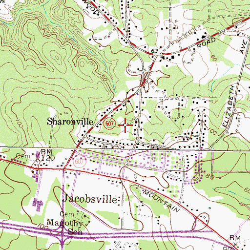 Topographic Map of Blossom Hills, MD