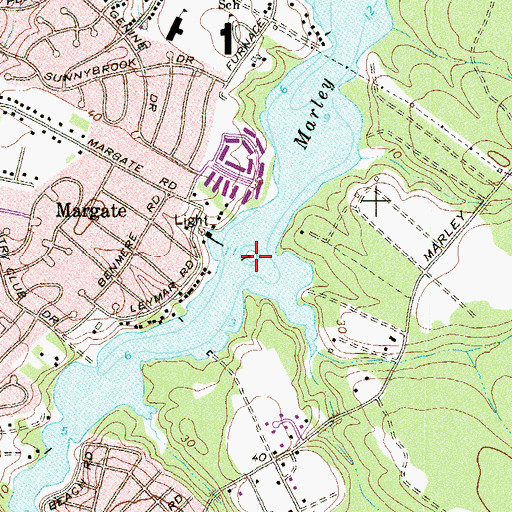 Topographic Map of Brewers Island, MD