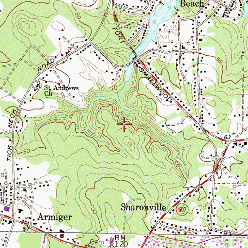 Topographic Map of Chesterfield, MD