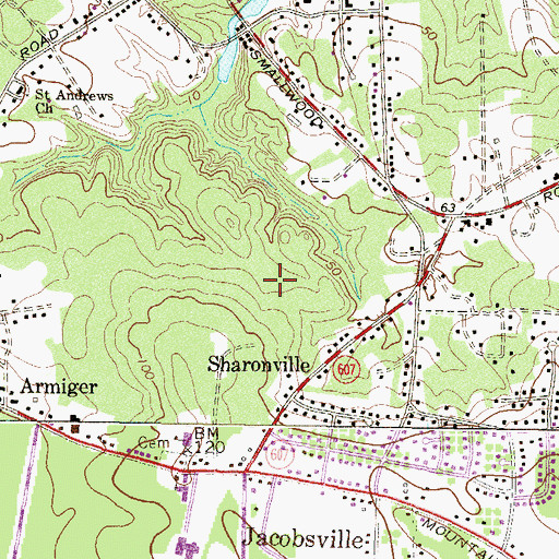 Topographic Map of Chesterfield Gardens, MD