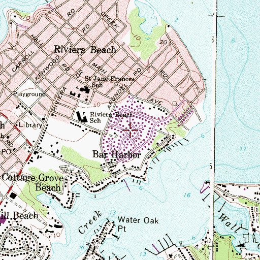 Topographic Map of Creek View, MD