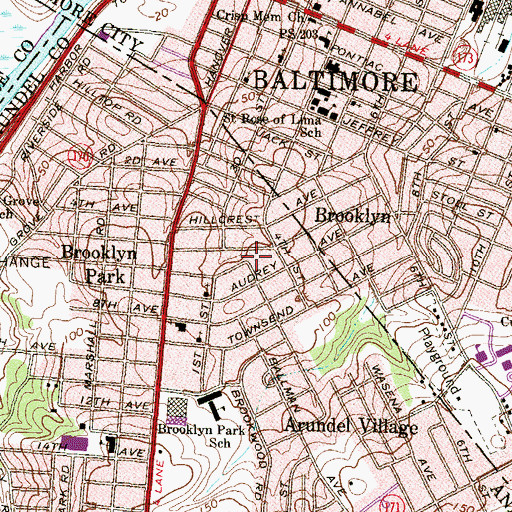 Topographic Map of Hillcrest, MD