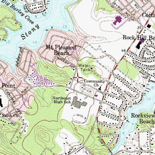 Topographic Map of Hillside Park, MD