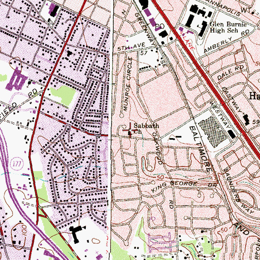 Topographic Map of Korean Seventh Day Adventist Church, MD