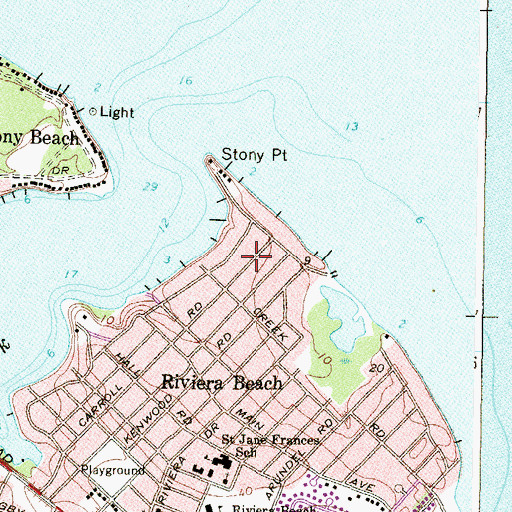 Topographic Map of Lake Riviera, MD