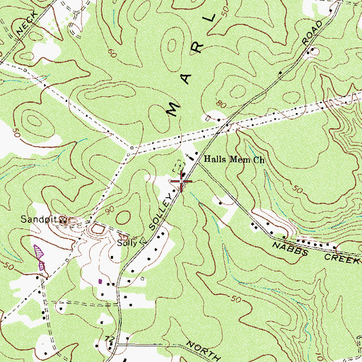 Topographic Map of Marley Neck School (historical), MD