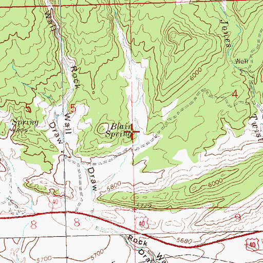 Topographic Map of Blair Spring, CO