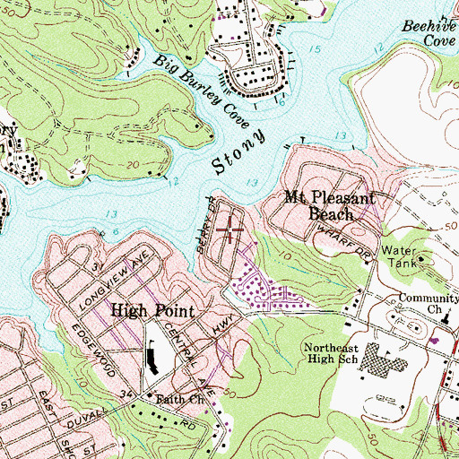 Topographic Map of Pine Haven, MD