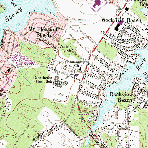 Topographic Map of Riviera Beach Branch Library, MD