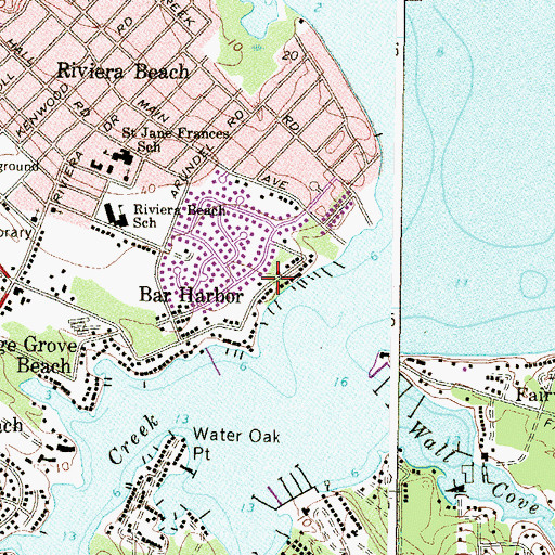 Topographic Map of Rock Creek Estates, MD