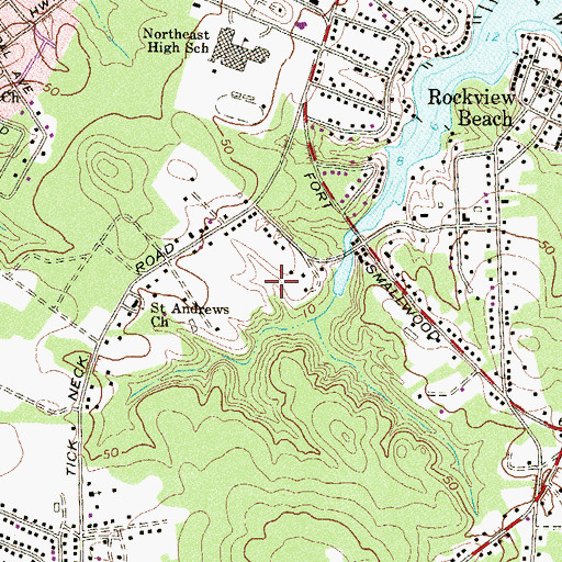 Topographic Map of Rock Creek Landing, MD