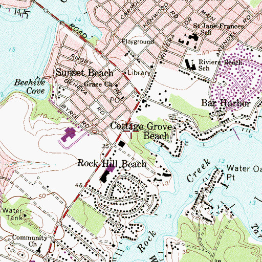 Topographic Map of Rock Creek Village Shopping Center, MD
