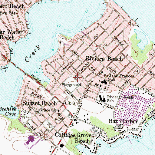 Topographic Map of School Gardens, MD