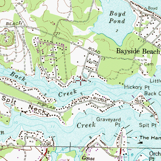 Topographic Map of Second Cove, MD
