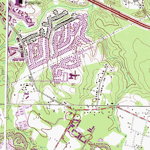 Topographic Map of Southgate Elementary School, MD