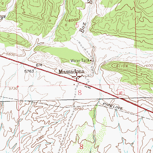 Topographic Map of Massadona, CO