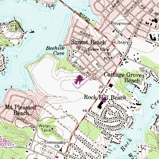 Topographic Map of Sunset Elementary School, MD