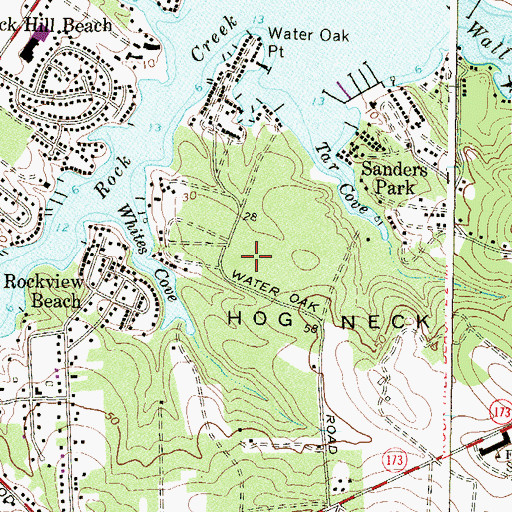 Topographic Map of Water Oak Forest, MD
