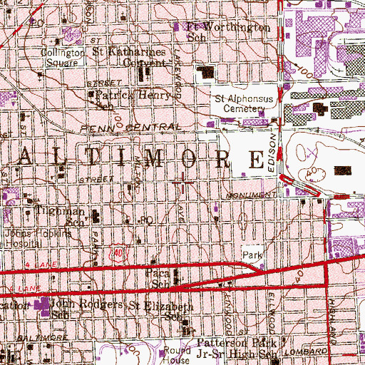 Topographic Map of Bethany English Lutheran Church, MD