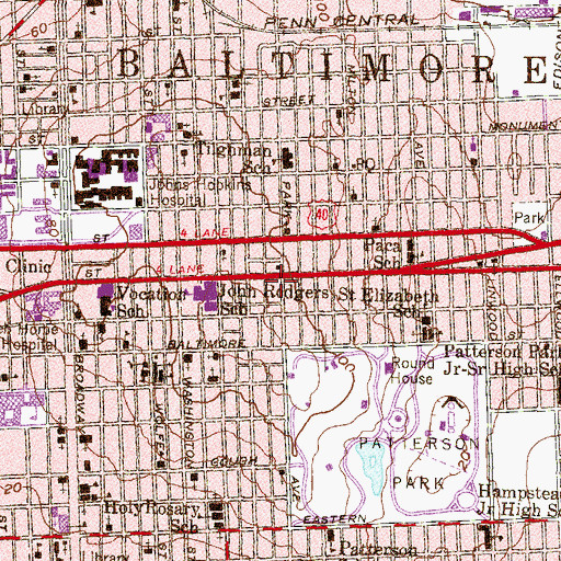 Topographic Map of Calvary Revival Center, MD