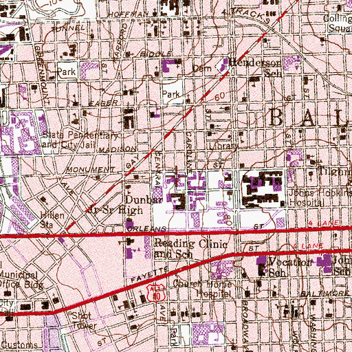 Topographic Map of Chick Webb Recreation Center, MD