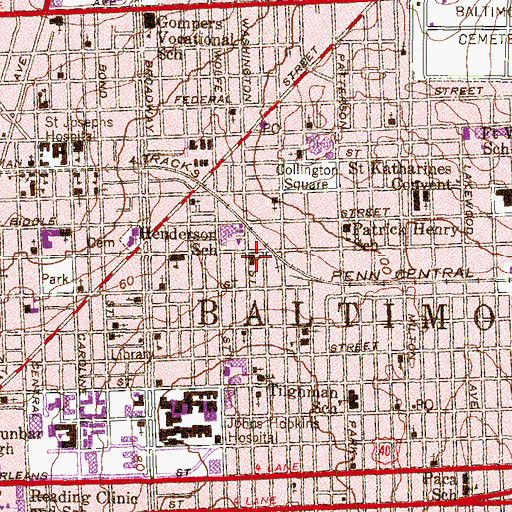 Topographic Map of Christ United Methodist Church, MD