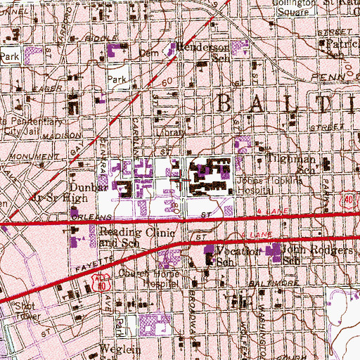 Topographic Map of Church of Our Saviour, MD