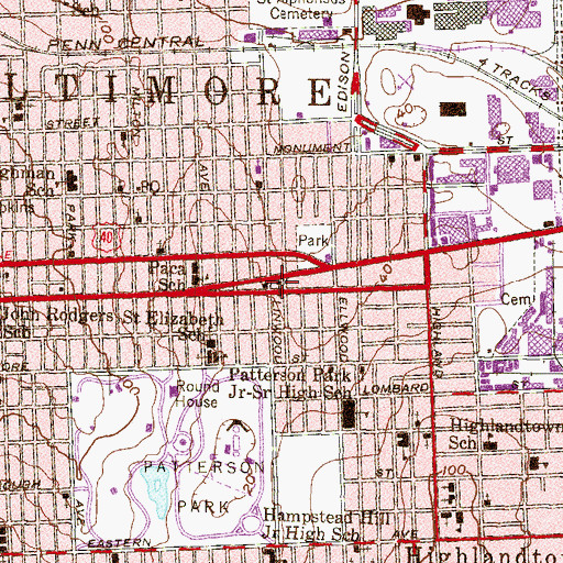 Topographic Map of Church of the Resurrection, MD