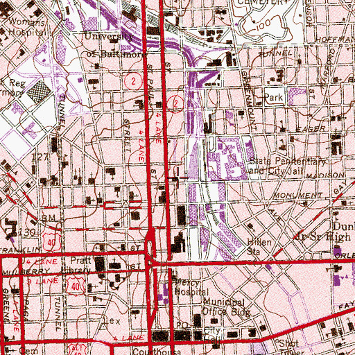 Topographic Map of Ebenezer Primitive Baptist Church, MD