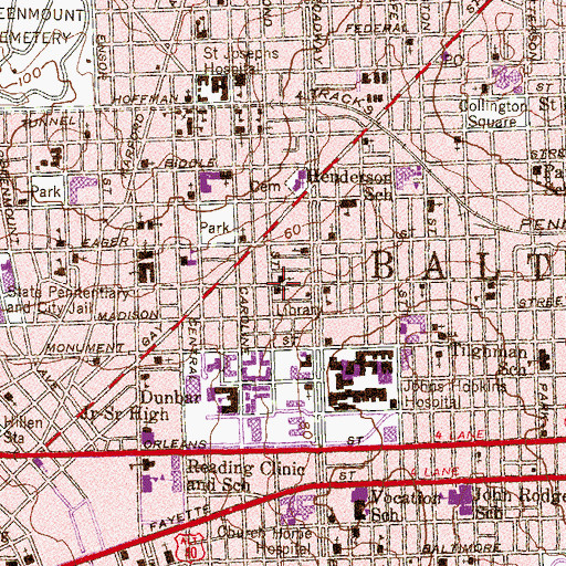Topographic Map of Faith Baptist Church, MD